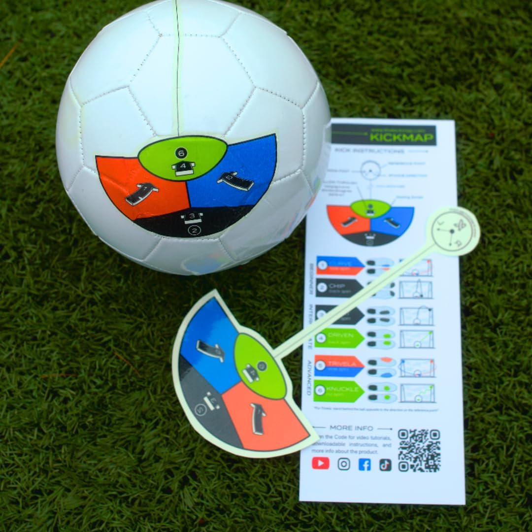 KickMap Trainer kit with ball, strike map and instruction card